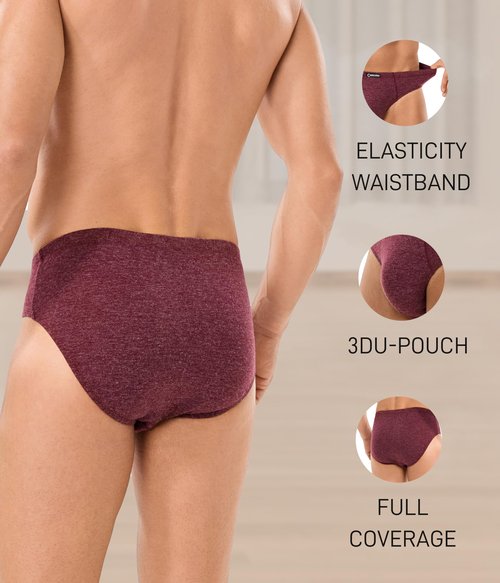 CAOZITOU Merino Wool Underwear Men, Breathable Wool Underwear for Men, Comfort Soft Wooly Moisture-Wicking Briefs 2 Pack