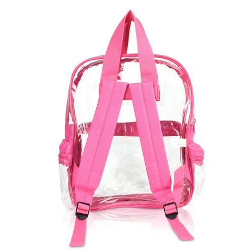 DALIX Clear Backpack Bags Smooth Plastic (Hot Pink)
