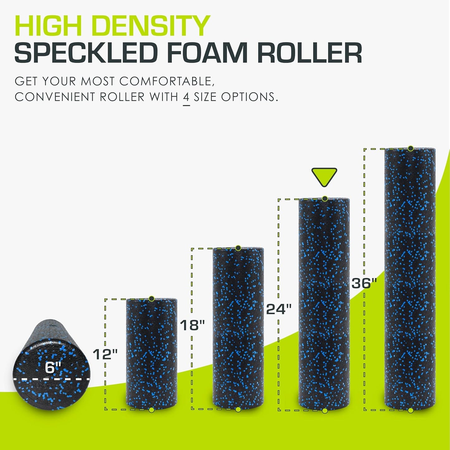 ProsourceFit Foam Roller - 24-Inch High Density Massage Tool for Back Stretching & Muscle Recovery | Black/Blue