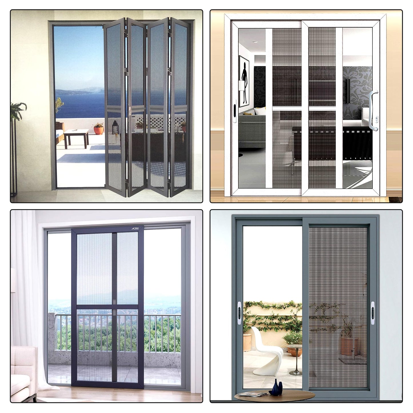 Moyios Window Screen Spline 0.137in*100ft Window Screen Repair Tool, Window Screen Retainer Spline, Black, Round