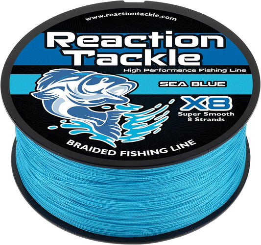 Reaction Tackle Braided Fishing Line - Pro Grade Performance for Saltwater & Freshwater - High Visibility Colored Braid