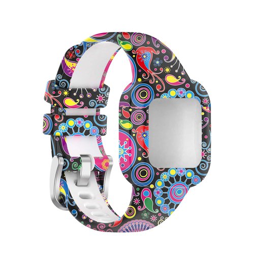 Bands Compatible with Garmin vivofit jr.3 Bands Accessories Replacement Band Camouflage Floral Leopard Pattern Starp with Metal Secure Clasp for vivofit jr.3 (Multicolor)