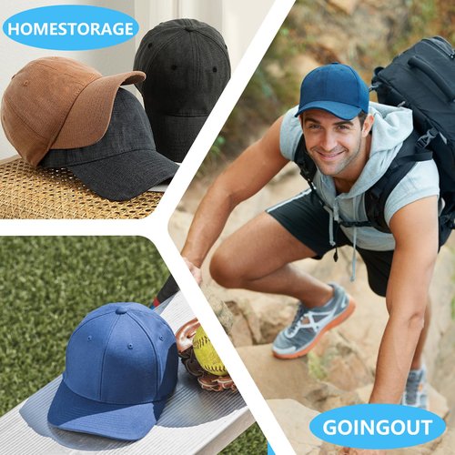 Certihiamken 3-Pack Hat Shaper Cap Holders – Mesh Ventilation, Strong Shape Retention, Reusable & Machine Washable, Easy-Install Baseball Cap Inserts Black