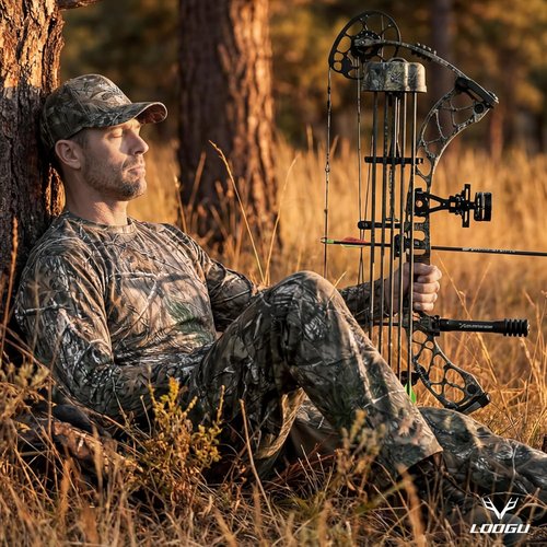 LOOGU Men’s Camo Hunting Shirt - Lightweight Long Sleeve Camouflage Top for Fishing & Hiking