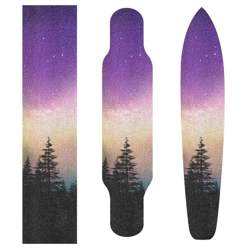 STAYTOP Aurora Over Forest Skateboard Grip Tape Sheet,Non Slip Waterproof Sandpaper Scooter Grip Tape Longboard Griptape 44×10inch