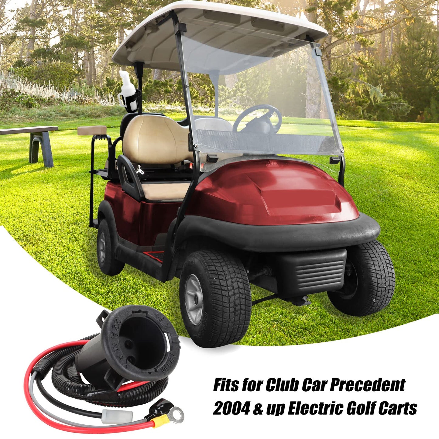 Roykaw Golf Cart 48 Volts Charger DC Receptacle Kits with Charge Receptacle Trim for Club Car Precedent 2004-up Electric Models,Fast Charging, OEM#103375501,102510201,102516901
