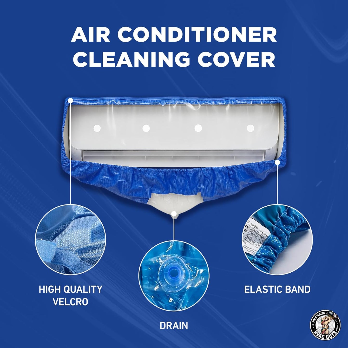 Mini Split Cleaning Bag - 360 Waterproof, Fits 38-48in Systems, Includes Overspray Guards & Drain Hose