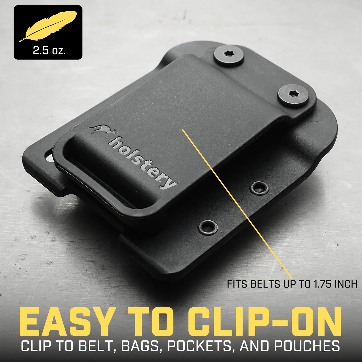 Holstery DriverMaster V2 | Clip-On Tool Belt Drill Holder - Simple Hook Holster for Cordless Drill, Impact, Nailer, Tape Measure, or Any Tools with Hanger Clips