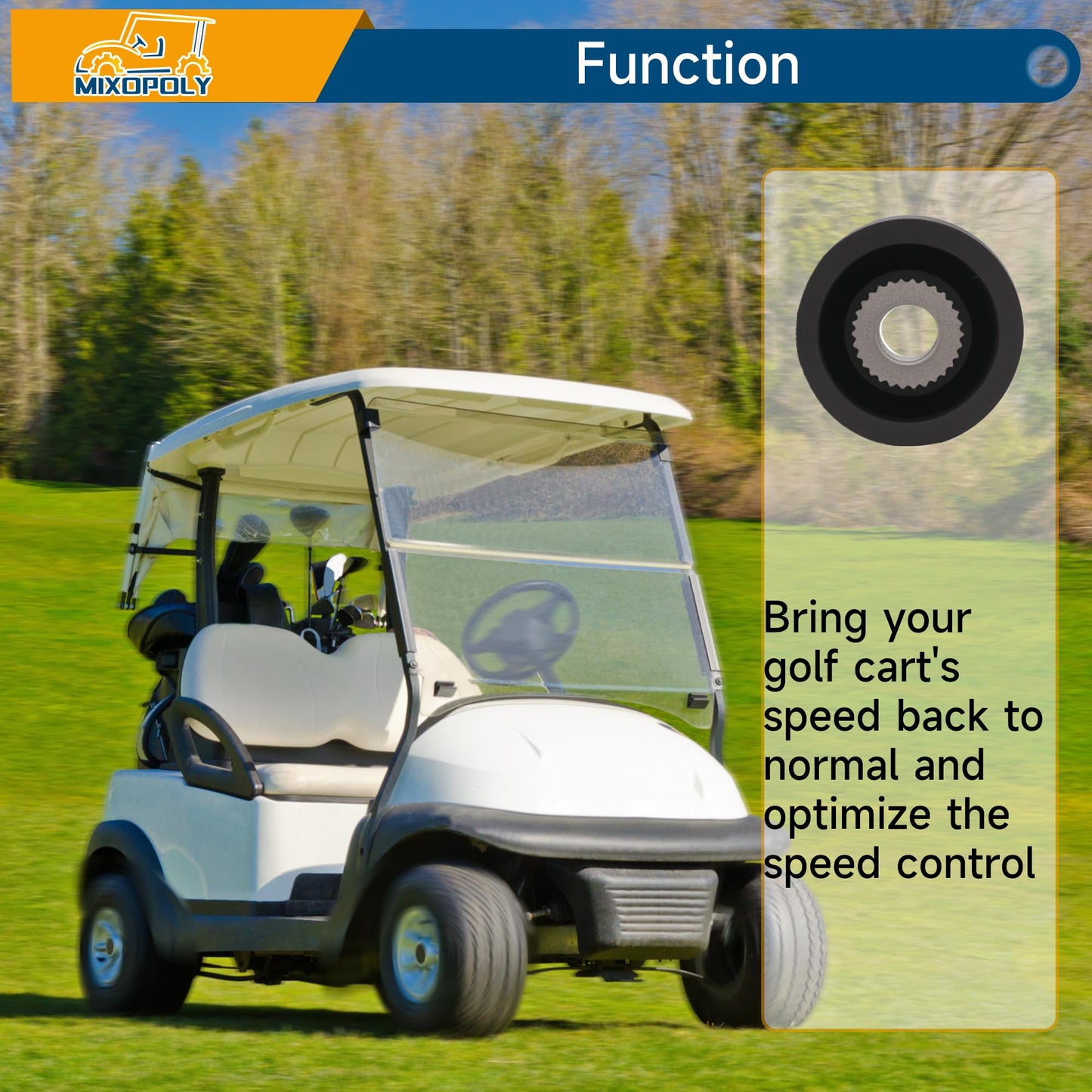 Mixopoly Golf Cart IQ Speed Sensor for Club Car DS/Precedent 2004-Up Electric Golf Cart, 48-Volt Motor High Speed Sensor, OEM# 102704901 102265601