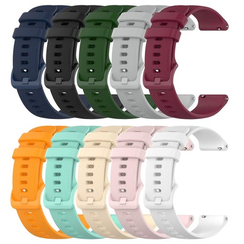 FitTurn 18mm 19mm 20mm 22mm Width Colorful Silicone Quick Release Wristband Replacement Sports Straps Bracelet Watch Band Strap with Quick Release Pins for Smartwatch (18mm, 10Pack)