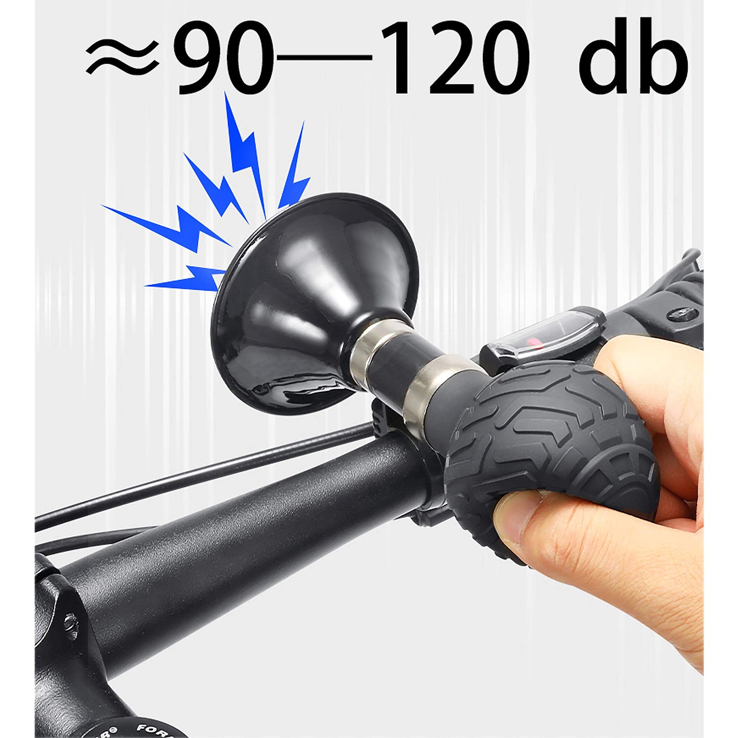 KEWAYO 120dB Bike Horn - Loud Metal Bicycle Bell for Road, MTB, Cruiser & Folding Bikes