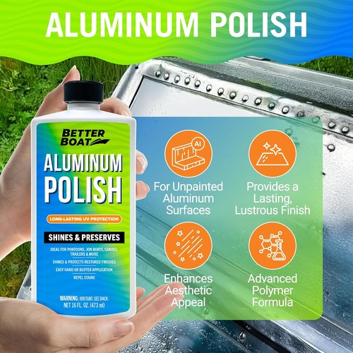 Marine Aluminum Polish - Restore & Brighten Your Boat, Pontoon, or Canoe | Metal Protectant Treatment