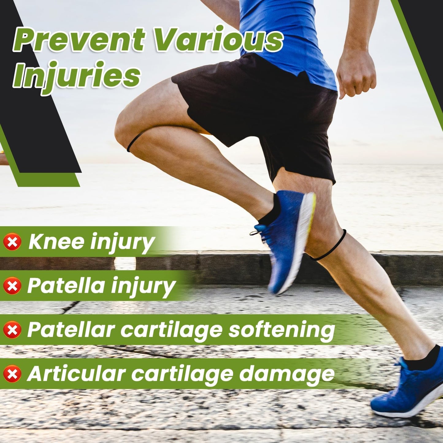 Aolabela 4PCS Patellar Tendon Knee Strap Knee Band for Knee Pain Relief Patella Band for Basketball Running Sports Breathable Patellar Tendon Support Strap (Black + White)