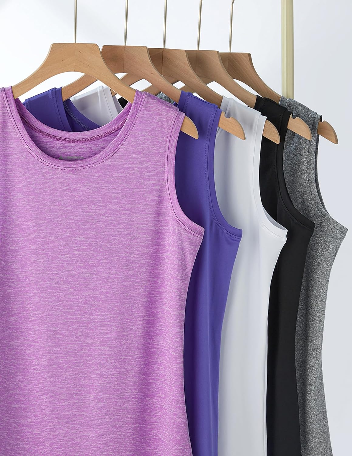 Skiennix Women's Workout Tank Tops - 5 Pack Wide Straps Athletic Sleeveless Shirts for Yoga & Tennis