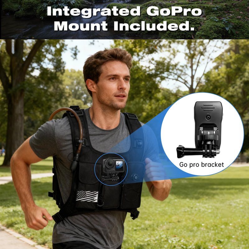 OUTSKIRT Hydration Backpack Vest Bag Lightweight Adjustable Pack with 2L Water Bladder Chest Bag for Hiking Cycling Hunting Climbing for Women and Men