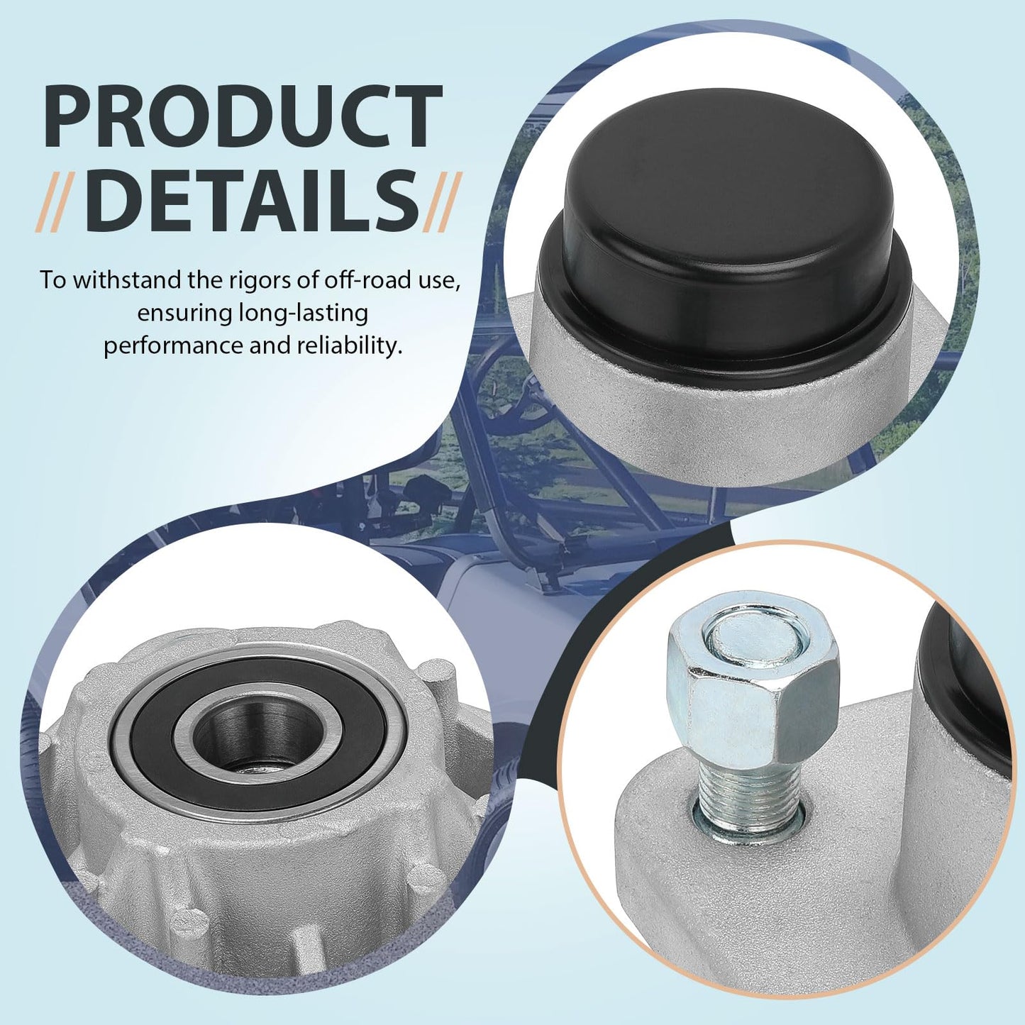 2Pcs Front Wheel Hub Assembly & Bearings Compatible with Club Car DS & Precedent 2003-up 102357701