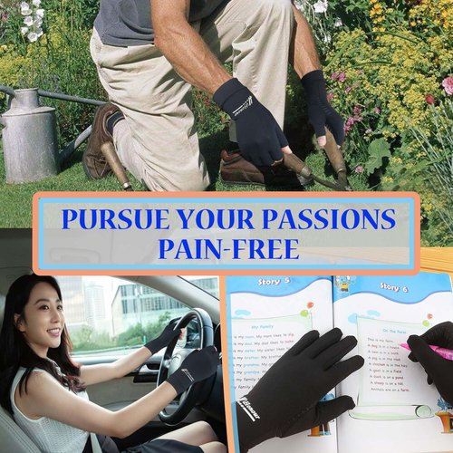 Big Mango 2 Pairs Pack Copper Arthritis Gloves, Compression Gloves for Women Men Relieve Pain from Rheumatoid Arthritis, Carpal Tunnel, Swelling, Everyday Hands Support (Open Finger + Full Finger, M)