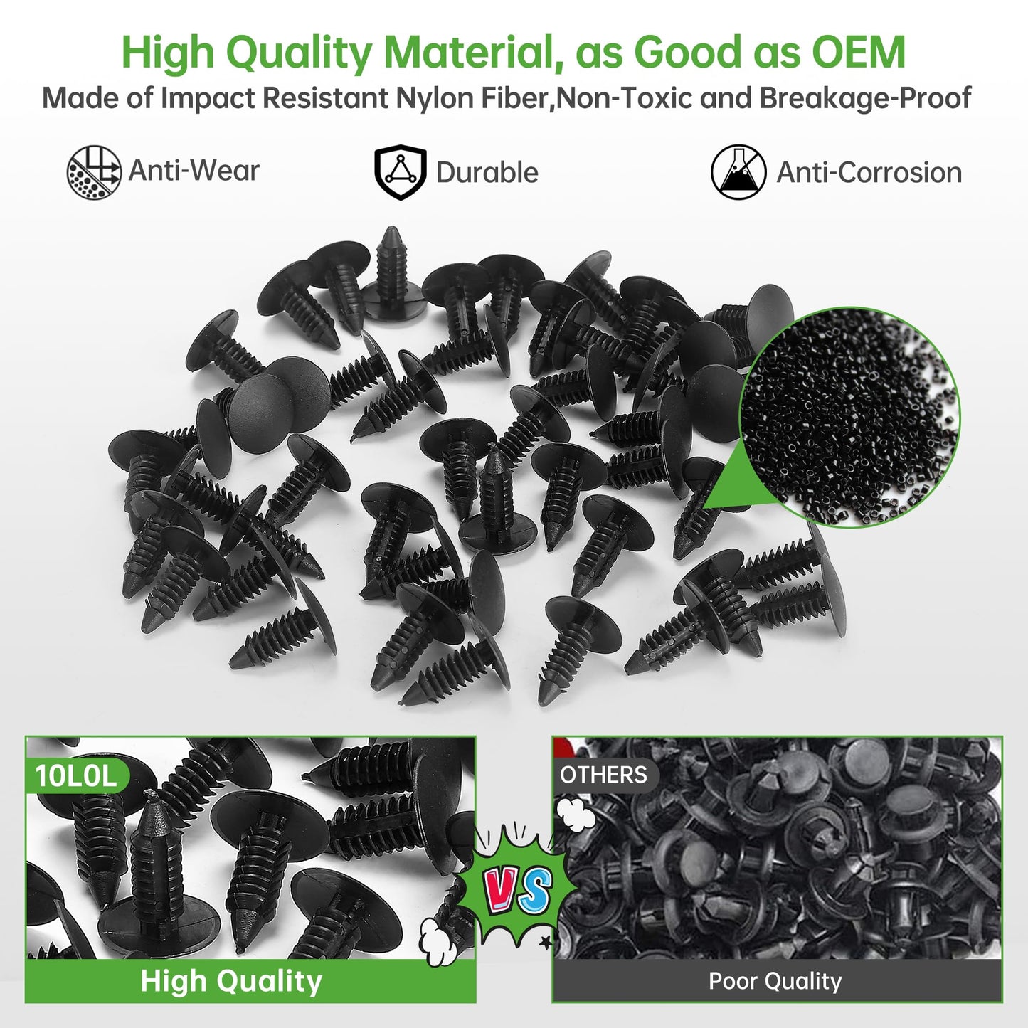 10L0L Golf Cart Xmas Tree Rivets with Fastener Remover Universal fit EZGO Club Car Yamaha OEM#1010434,16816-G1, 16816-G2