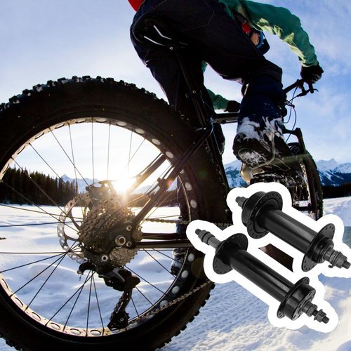 BuleVina Fat Tire Bike Wheel Part Hub, Rear Hub 195mm Front Hub 135mm 36 Holes Thread Cassette Disc Brake Cycling Accessories Through Axle Quick Release Aluminum Alloy Hubs for 26x4.0 Snow Bicycle