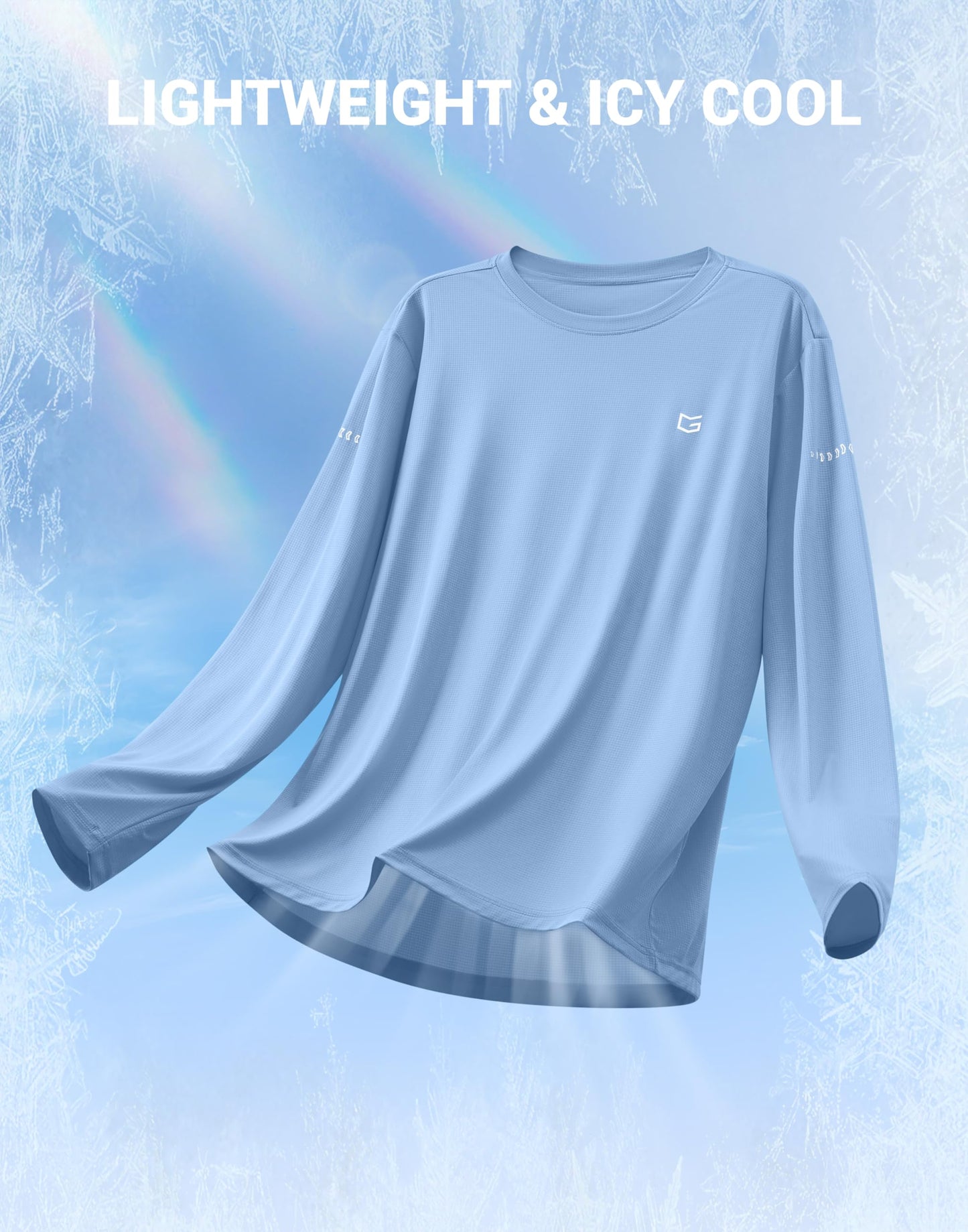Men's Sun Protection Long Sleeve Shirts UPF 50+ Rash Guard Swim Lightweight Cooling UV SPF Shirt Fishing Workout Quick Dry