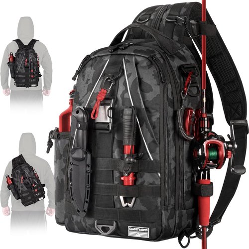 Ghosthorn Fishing Backpack | Lightweight Tackle Sling Bag with Rod Holder - Perfect for Fly Fishing Gifts
