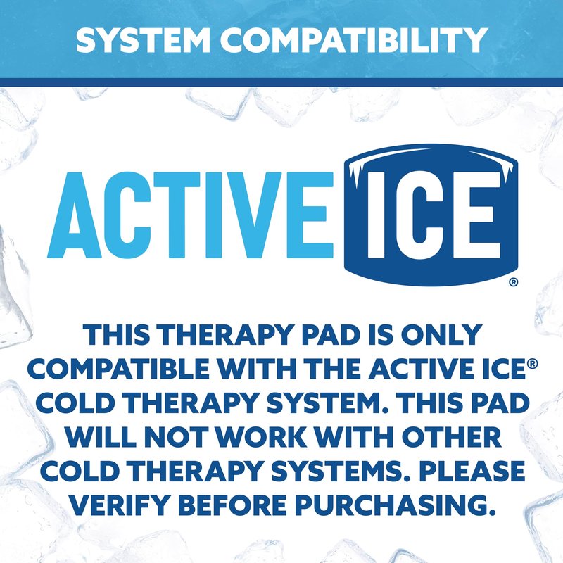 Polar Active Ice® Shoulder and Upper Arm Therapy pad Provides Broad Coverage with 10.5” x 11.5” Upper, 13” x 4.5” Lower pad. Use only with The Polar Active Ice #AIS Therapy System.