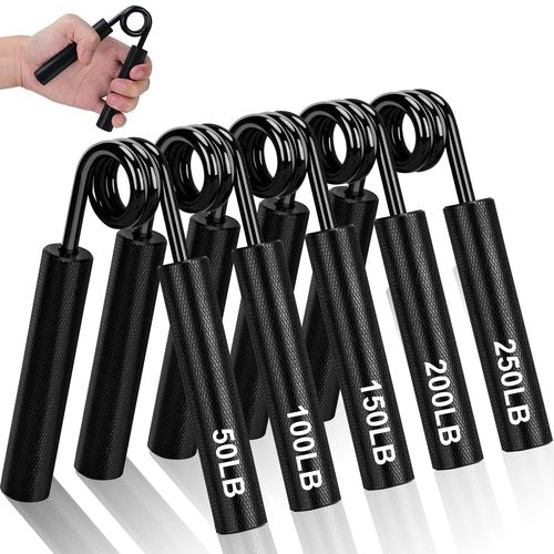 COVVY Metal Hand Grip Strengthener Set(100, 150,200,250,300,350lbs), Grip Strength Trainer, Crushing Grip Trainer, Pinch Grip Trainer, Forearm Exerciser, Gripper Fitness Equipment for Home Gym