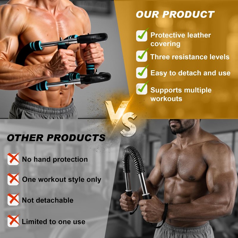 Twister Arm Exerciser Bar – Heavy Duty Adjustable Resistance (60-110 lbs) for Chest, Arms & Shoulders – Portable Home Fitness Equipment for Strength Training Anywhere