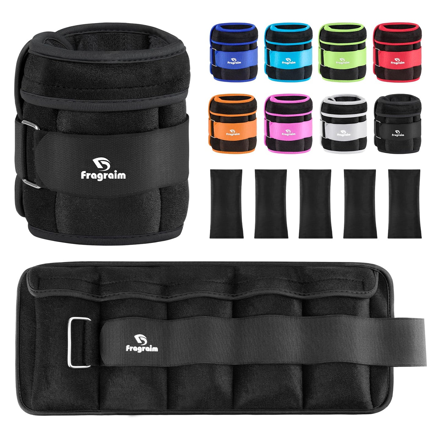 Adjustable Ankle Weights 1-10 LBS Pair with Removable Weight for Jogging, Gymnastics, Aerobics, Physical Therapy, Resistance Training|Each 1-5 LBS, Total 10LBS, Black