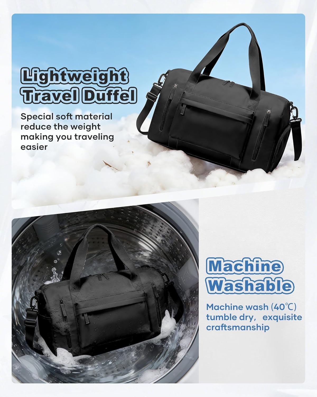 Skiennix Women's Gym Bag - Stylish Travel Duffel Tote for Weekend Getaways | Versatile & Spacious