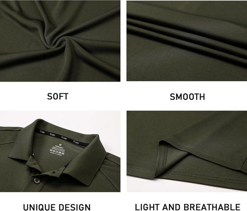 Gaiatiger Men's Polo Shirt - Moisture-Wicking Dry Fit Performance | Short Sleeve Athletic Golf Shirt