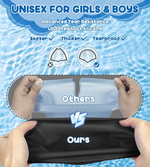 Aegend Kids Swim Cap - Waterproof Durable Silicone for Ages 3-15 | Comfortable Fit for Long or Short Hair