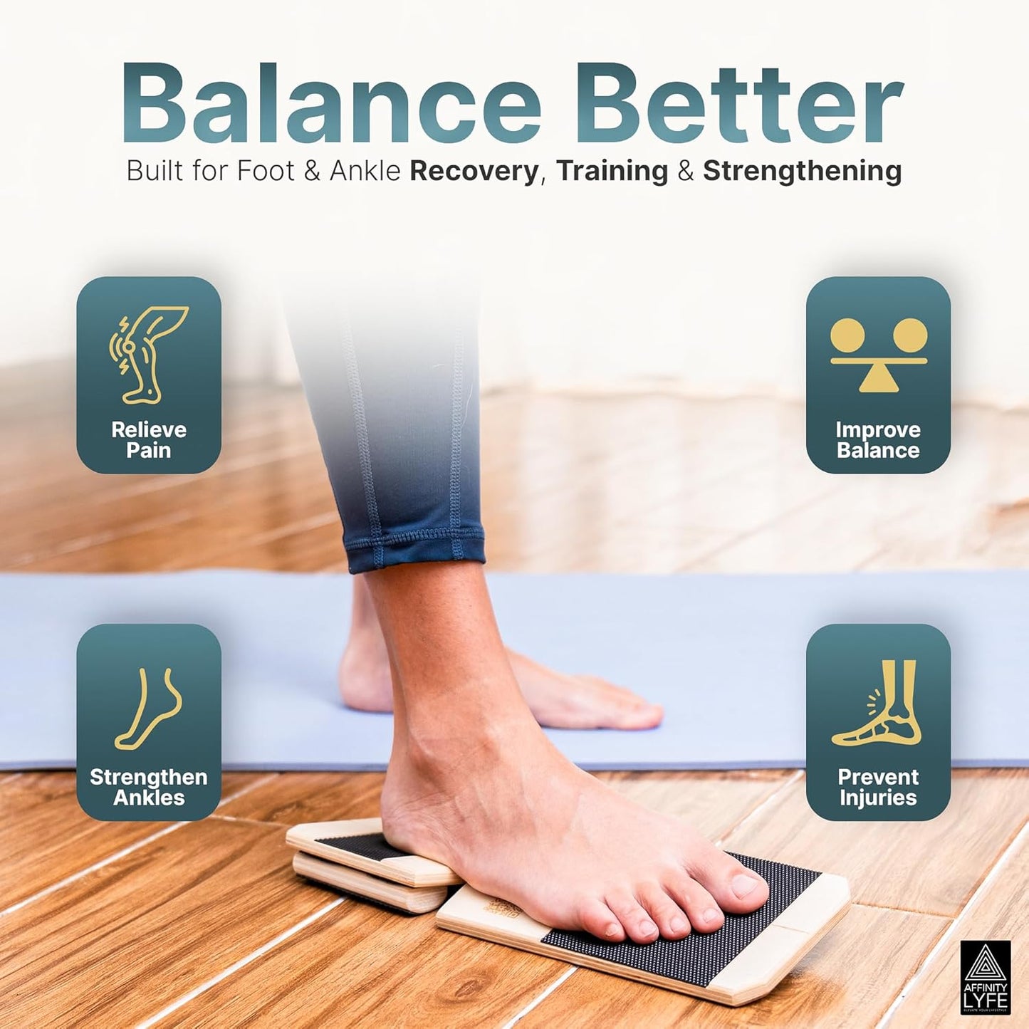 Skiennix Ankle Strengthener - Balance Trainer for Physical Therapy | 2 Difficulty Levels, Mobility Board for Injury Recovery