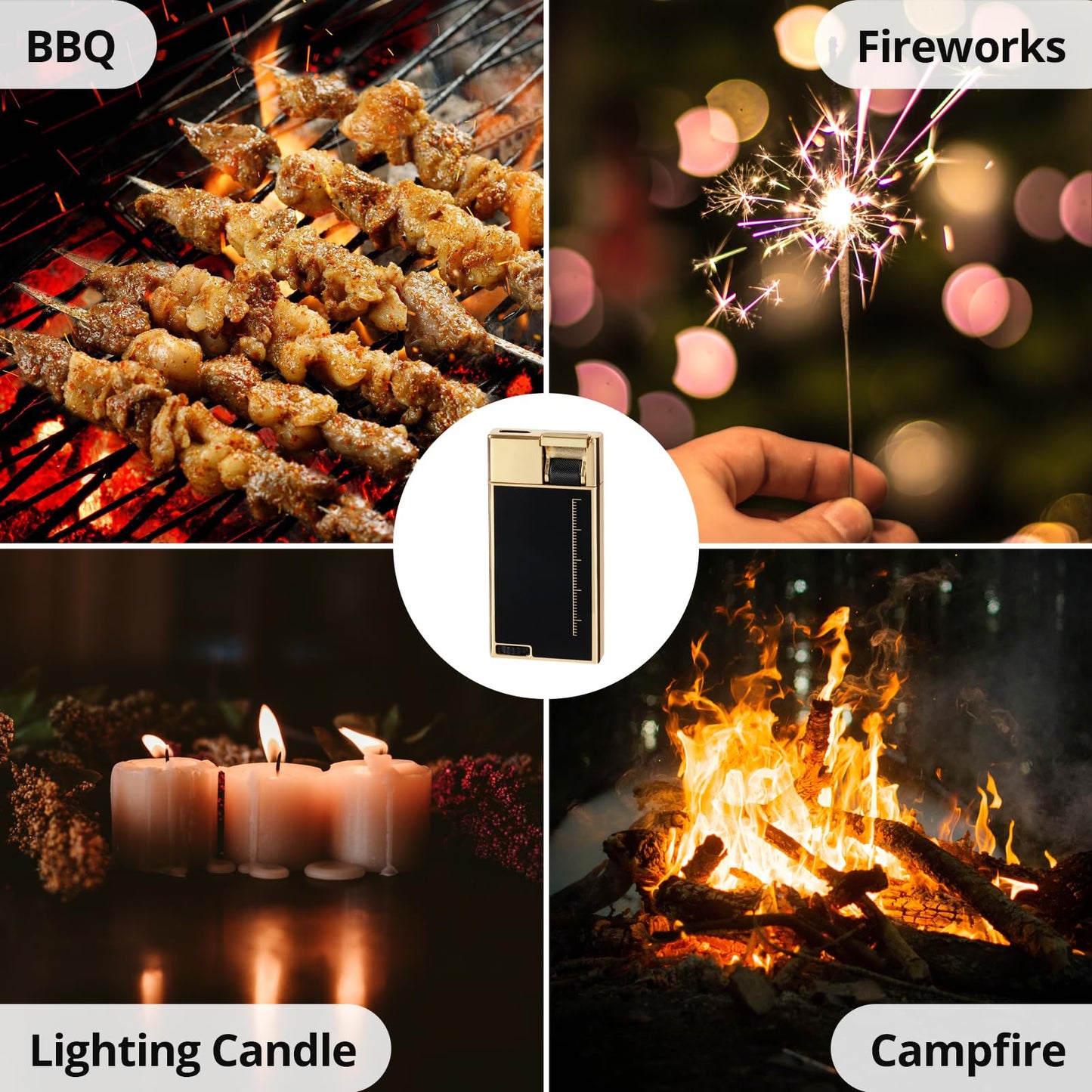 LYPOBALA Torch Lighter, Cool Butane Torch Lighter, Flat Jet Flame Refillable Butane Lighters, Unique Slim Pocket Lighter with Visible Window, Windproof Adjustable Fancy Lighters, Novelty Gifts for Men