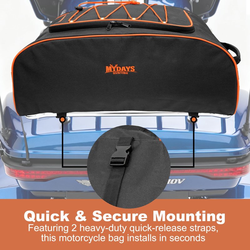 MYDAYS Motorcycle Tail Bag, Motorcycle Travel Luggage Bag, Rear Rack Trunk, Motor Pannier Bag