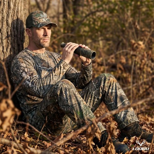 LOOGU Men’s Camo Hunting Shirt - Lightweight Long Sleeve Camouflage Top for Fishing & Hiking