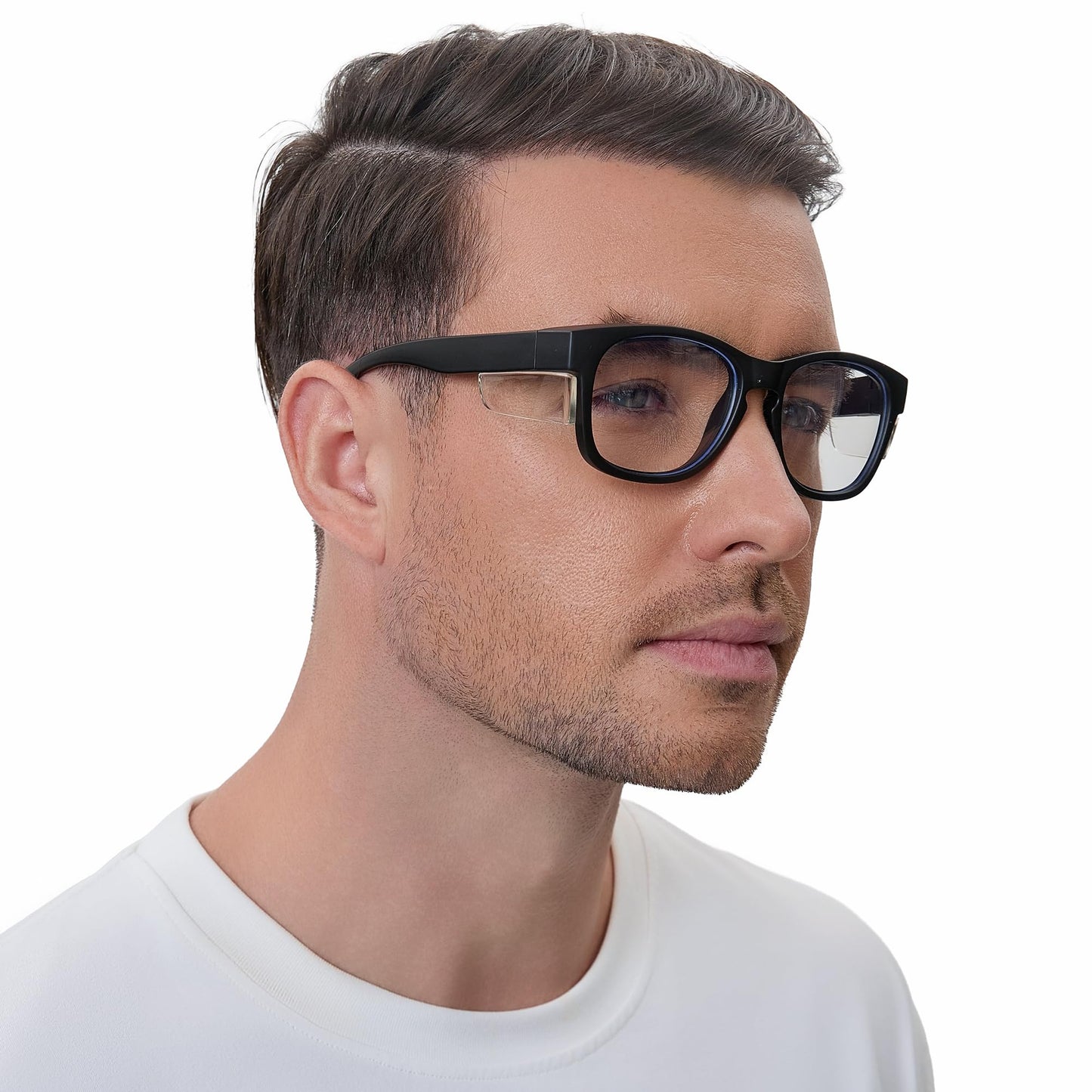 Safety Glasses with Side Shields - 3 optional Lenses (Clear, Tinted, Polarized) - ANSI Z87.1 Certified Protective Eyewear for Work & Outdoor Activities (Clear)