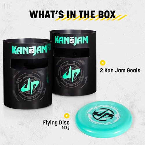 Kan Jam Original Disc Toss Game - Outdoor Frisbee Golf Set with 2 Basket Retrievers & 1 Disc
