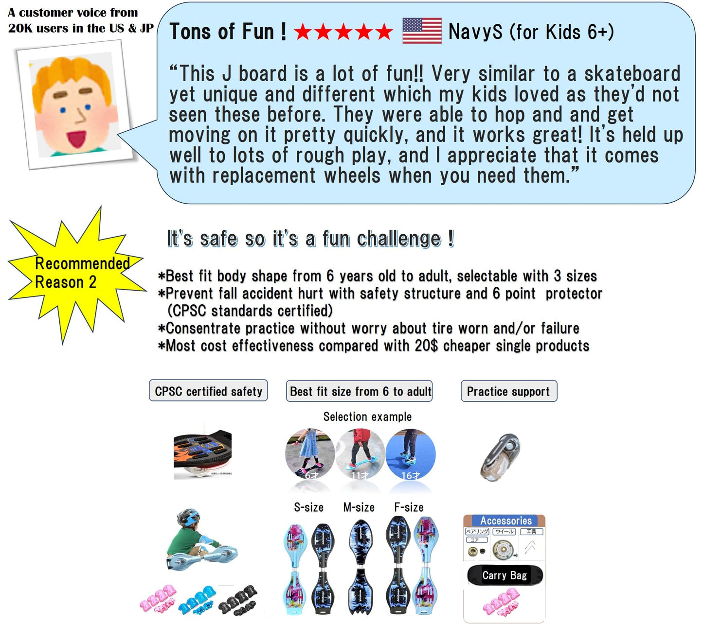 My Jay Board All-in-one Skateboard with Built-in LED Flash Wheels | 2 Wheel Pivoting Lightweight 360-degree Caster Board for Kids, Teens | Knee/Elbow/Hand Pads & Replacement Tire Included