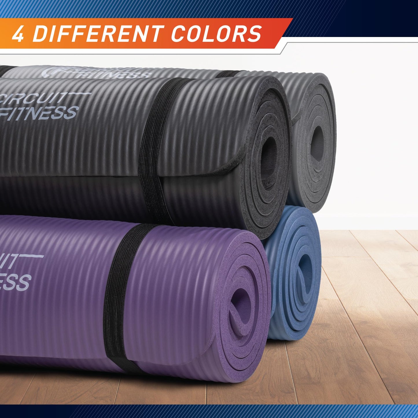 Circuit Fitness by Marcy 1/2-inch (12mm) Extra Thick Multi-Purpose Exercise Yoga Mat with Carrying Strap - Serenity Purple
