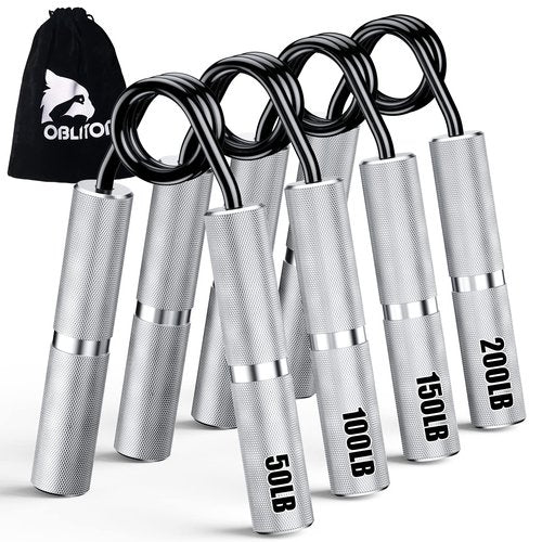 Oblitor Grip Strength Trainer 4 Pack,50LB-200LB Hand Exerciser Gripper Forearm Finger Strengthener Non-Slip Suitable for Hand Rehabilitation Finger Strength Training, Muscle Building, Home Gym
