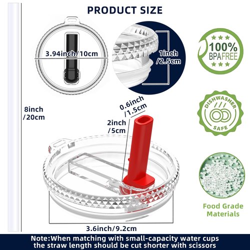 HAILIWEI 30 oz Straw Leak Proof Lid for YETI, Tumbler Lid for Yeti Rambler 30/32 oz Tumbler,26/35/42 oz Straw Mug,and Hydro Flask 32/40oz Travel Tumbler,Replacement Lid BPA Free(Red*2)