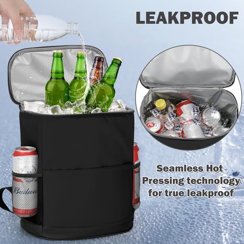 Insulated Cooler Backpack 30 Cans - Leak Proof Beer Backpack Lightweight Cooler Bag for Travel, Camping, Beach, Lunch (Black)