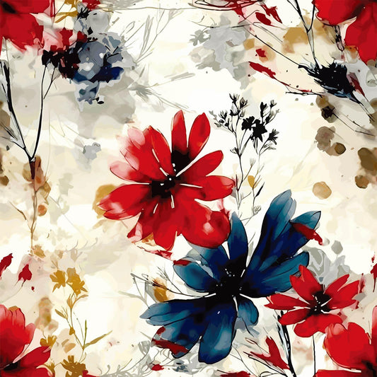 Akodm Large Red Floral Peel and Stick Wallpaper Vintage Removable Self-Adhesive Contact Paper Vinyl Thick Waterproof Renter Friendly Funky Flower Accent Wall for Bathroom 17.7"x70.8"