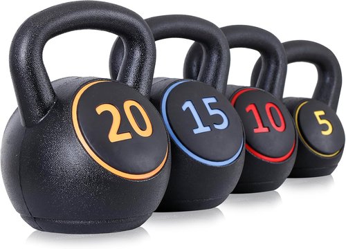 F2C Kettlebell Set - 4 Piece Strength Training Weights for Full Body Workout | 5lb, 10lb, 15lb, 20lb