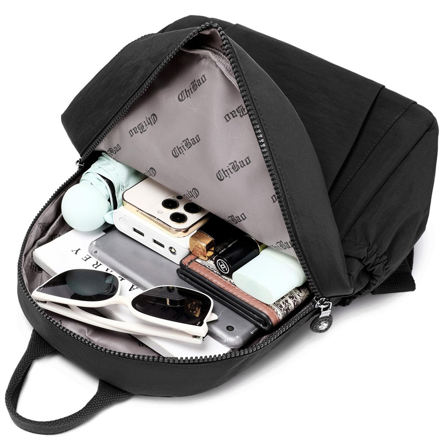 Yvechus Mini Backpack Purse for Women Lightweight Nylon Casual Bag Small Daypacks for Work Travel (A Black)