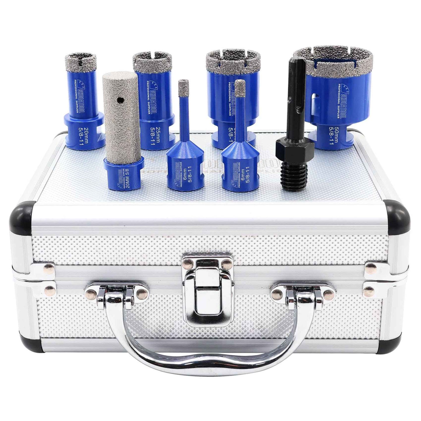 SHDIATOOL Diamond Core Drilling Bits Set for Porcelain Hole Saw Cutter for Tile Marble Ceramic Granite Kit 5/8-inch-11 8pieces