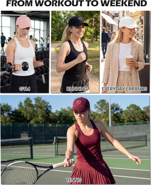 American Trends Women's Baseball Cap - Cute Heart Design | Adjustable Cotton Hat for Everyday Wear