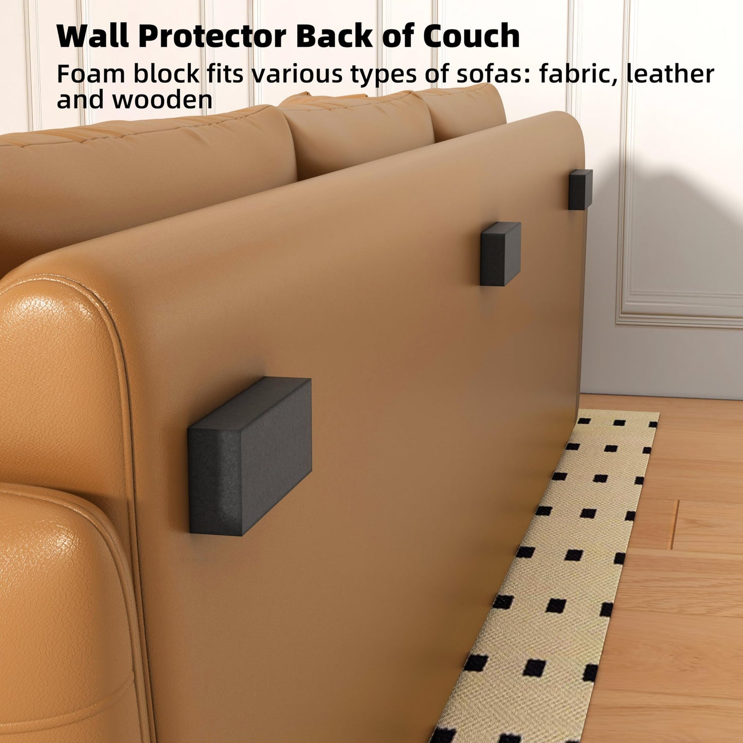 Furniture Wall Protectors, IPEROT 23Pcs EVA Foam Headboard Stoppers for Wall, Bed Stoppers for Headboard, 10Pcs (20mm Thick)+13Pcs (3mm Thick) Couch Wall Protector, Black Headboard Bumper