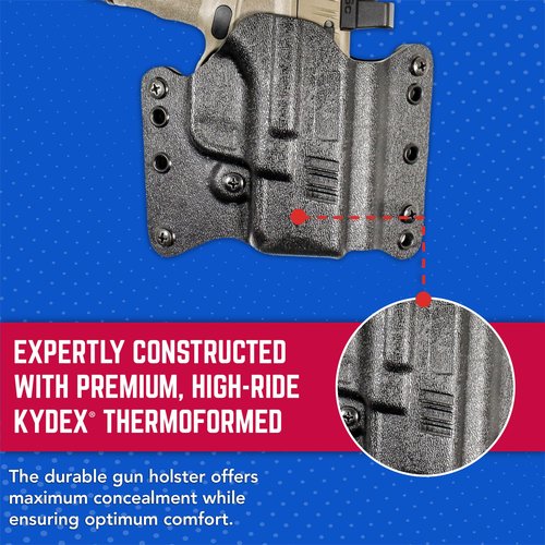 DeSantis Raptor 2.0 Owb Holster - Lightweight Compact Holster Owb, Compatible with Springfield Armory Sa Hellcat and Hellcat OSP - Right Hand Draw, Black